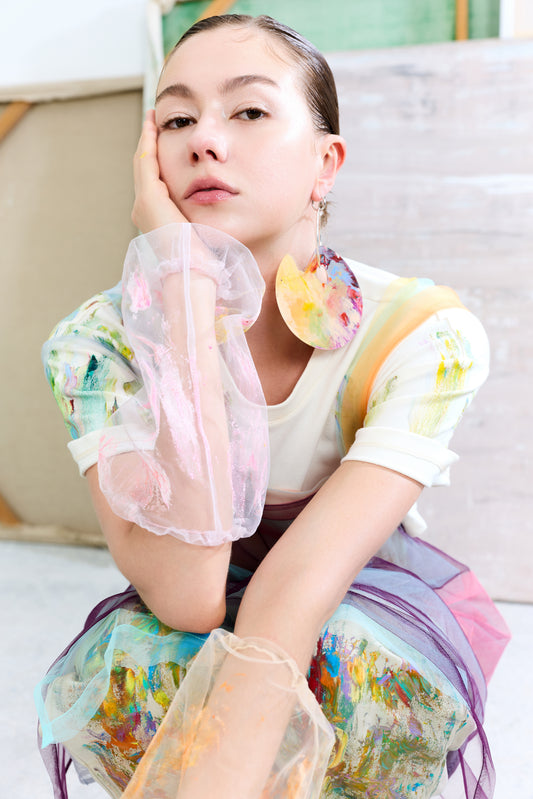 Graffiti Multi-colored Mesh Sleeves Extended Brushstrokes
