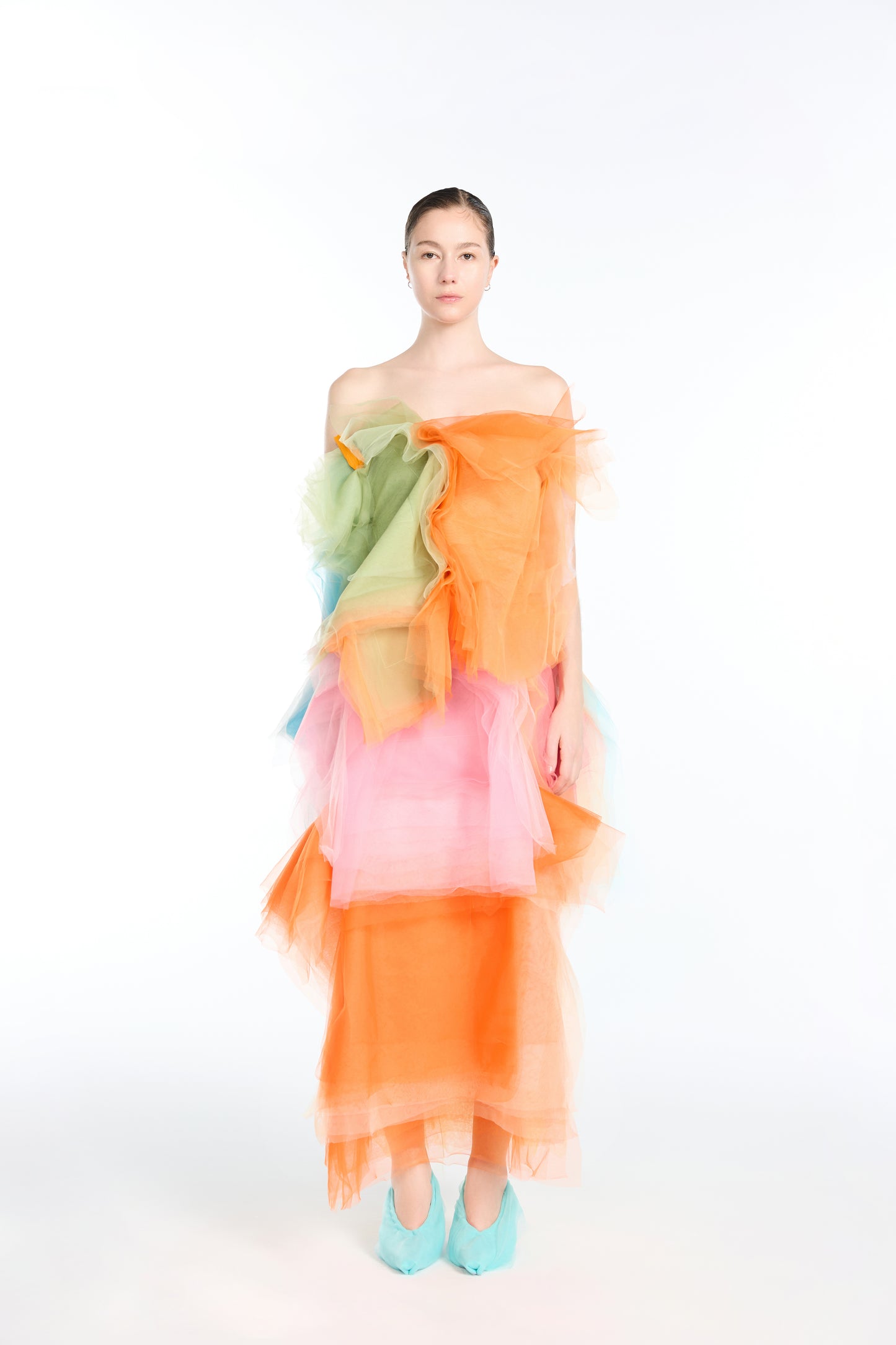 Multi-layered Mesh Patchwork Top