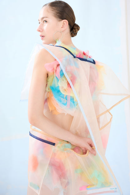 Mesh Scrap Mini Skirt Ethereal Sculptural Piece