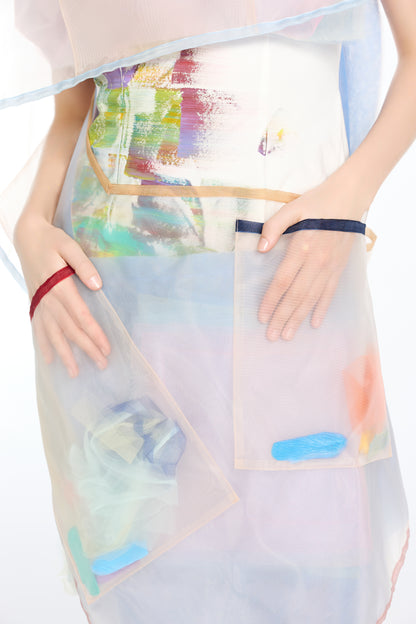Deconstructed Graffiti Slip Dress