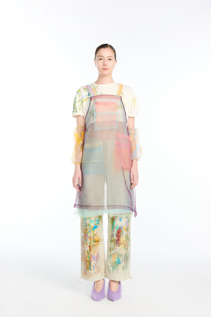 Multi-Color Mesh Patchwork Overlay Apron