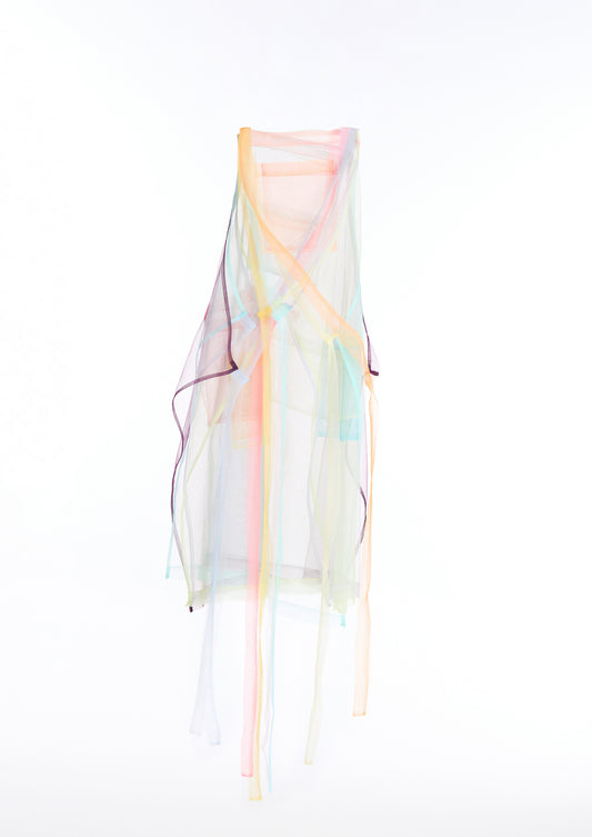Multi-Color Mesh Patchwork Overlay Apron
