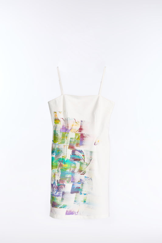 Deconstructed Graffiti Slip Dress